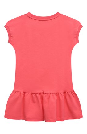 Детское хлопковое платье MOSCHINO кораллового цвета по цене 11950 руб., арт. HCV07E/LDA13/4A-8A | Фото 2 Детское хлопковое платье MOSCHINO кораллового цвета, арт. HCV07E/LDA13/4A-8A | Фото 2 (Материал внешний: Хлопок; Рукава: Короткие; Девочки Кросс-КТ: Платье-одежда; Случай: Повседневный; Ростовка одежда: 4 года | 104 см, 5 лет | 110 см, 6 лет | 116 см, 8 лет | 128 см)