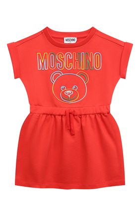 Детское хлопковое платье MOSCHINO красного цвета по цене 18450 руб., арт. HDV0BF/LCA30/4A-8A | Фото 1 Детское хлопковое платье MOSCHINO красного цвета, арт. HDV0BF/LCA30/4A-8A | Фото 1 (Материал внешний: Хлопок; Рукава: Короткие; Девочки Кросс-КТ: Платье-одежда; Случай: Повседневный; Ростовка одежда: 4 года | 104 см, 5 лет | 110 см, 6 лет | 116 см, 8 лет | 128 см)