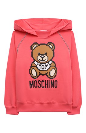 Детский хлопковое худи MOSCHINO кораллового цвета по цене 18450 руб., арт. HUF05Q/LDA13/4A-8A | Фото 1 Детский хлопковое худи MOSCHINO кораллового цвета, арт. HUF05Q/LDA13/4A-8A | Фото 1 (Материал внешний: Хлопок; Рукава: Длинные; Девочки Кросс-КТ: Худи-одежда; Ростовка одежда: 5 лет | 110 см, 6 лет | 116 см, 8 лет | 128 см)