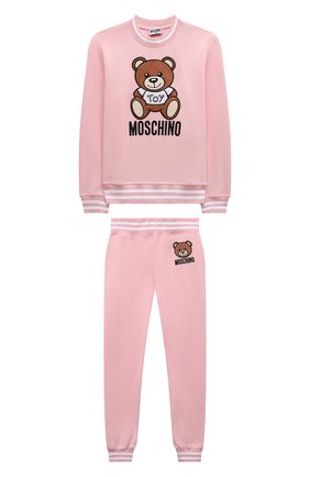 Мужского комплект из свитшота и брюк MOSCHINO розового цвета по цене 37700 руб., арт. HUK020/LCA34/10A-14A | Фото 1 Мужского комплект из свитшота и брюк MOSCHINO розового цвета, арт. HUK020/LCA34/10A-14A | Фото 1 (Девочки Кросс-КТ: Костюмы-спорт; Ростовка одежда: 10 - 11 лет | 140 - 146см, 12 лет | 152 см)