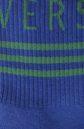 Женские носки VERSACE синего цвета, арт. ICZD002/IK0203 | Фото 2 (Материал внешний: Хлопок)