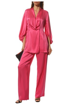 Женские шелковые брюки GIORGIO ARMANI фуксия цвета по цене 143500 руб., арт. 2SHPP0MN/T02AT | Фото 2 Женские шелковые брюки GIORGIO ARMANI фуксия цвета, арт. 2SHPP0MN/T02AT | Фото 2 (Материал внешний: Шелк; Длина (брюки, джинсы): Удлиненные; Стили: Гламурный; Женское Кросс-КТ: Брюки-одежда; Силуэт Ж (брюки и джинсы): Широкие)