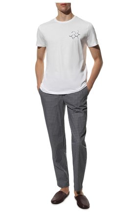 Мужская хлопковая футболка DEREK ROSE белого цвета, арт. 3054-RIPL008 | Фото 2 (Длина (для топов): Стандартные; Рукава: Короткие; Материал внешний: Хлопок; Кросс-КТ: домашняя одежда)