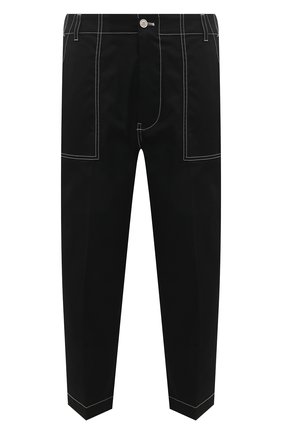 Мужские хлопковые брюки MONCLER черного цвета, арт. H1-091-2A000-36-5962A | Фото 1 (Материал внешний: Хлопок; Длина (брюки, джинсы): Укороченные; Случай: Повседневный; Стили: Гранж)