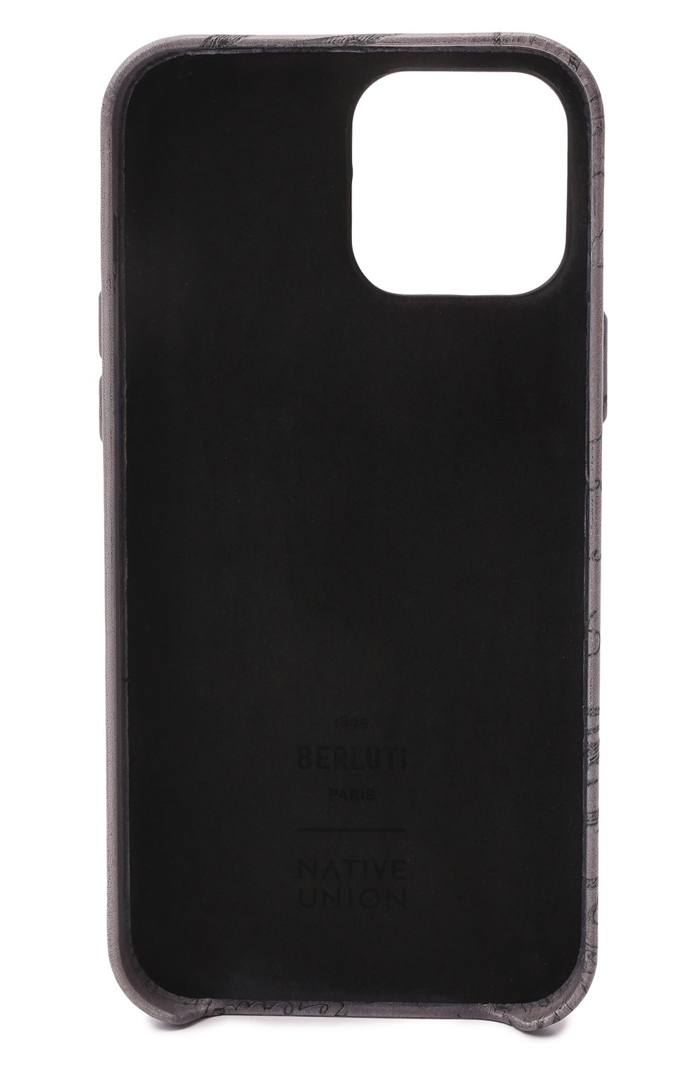 Чехол для iphone 13 pro max BERLUTI серого цвета, арт. X236028 | Фото 2 (Материал: Натуральная кожа)