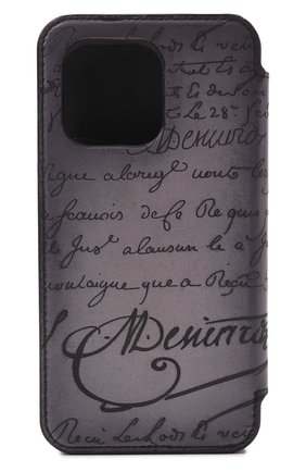 Чехол для iphone 13 pro BERLUTI серого цвета по цене 62200 руб., арт. X236029 | Фото 2 Чехол для iphone 13 pro BERLUTI серого цвета, арт. X236029 | Фото 2 (Материал: Натуральная кожа)