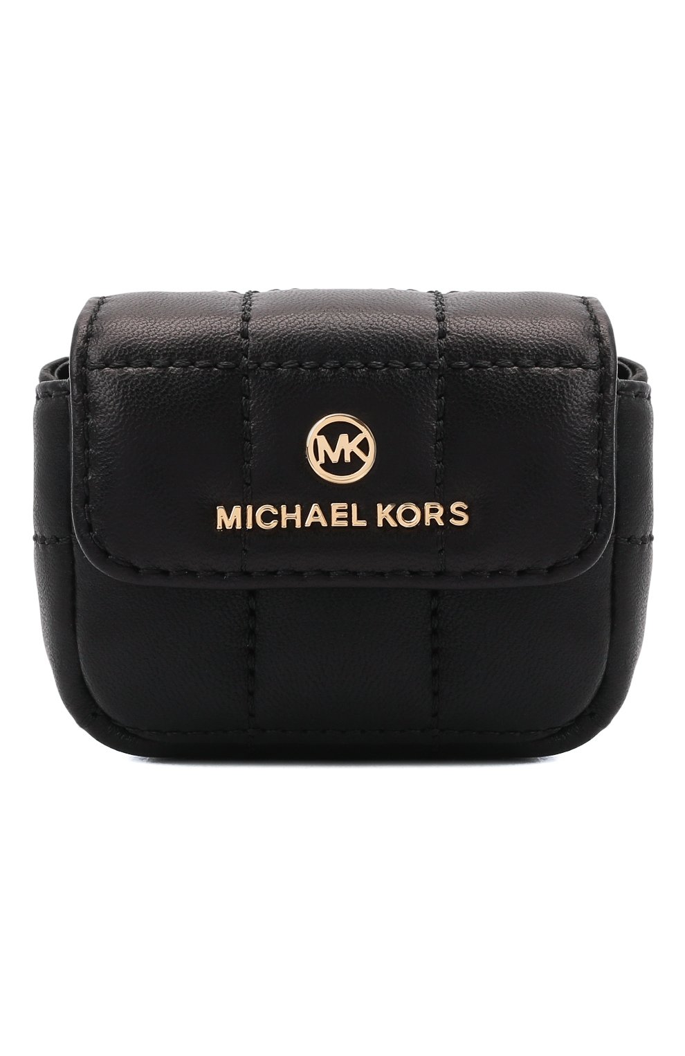 Кожаный чехол для airpods pro MICHAEL MICHAEL KORS черного цвета, арт. 34H1GTMC2L | Фото 1 (Материал: Натуральная кожа; Женское Кросс-КТ: Кожа AirPods)