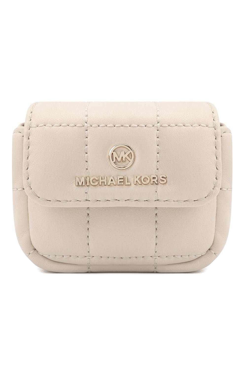 Кожаный чехол для airpods pro MICHAEL MICHAEL KORS кремвого цвета, арт. 34H1LTMC2L | Фото 1 (Материал: Натуральная кожа; Женское Кросс-КТ: Кожа AirPods)