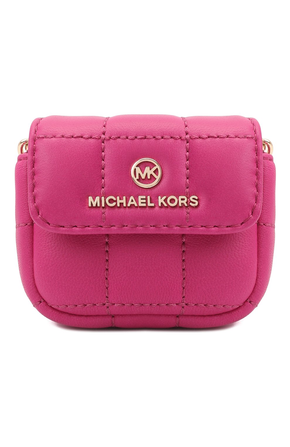 Кожаный чехол для airpods pro MICHAEL MICHAEL KORS фуксия цвета, арт. 34H1LTMC2L | Фото 1 (Материал: Натуральная кожа; Женское Кросс-КТ: Кожа AirPods)
