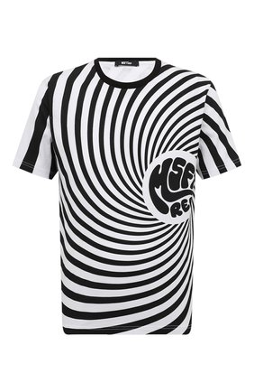 Мужская хлопковая футболка MSFTSREP черно-белого цвета, арт. 32MSF2M11/226472 | Фото 1 (Материал внешний: Хлопок; Рукава: Короткие; Длина (для топов): Стандартные; Принт: С принтом; Стили: Гранж)