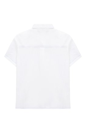 Детская льняная рубашка LORO PIANA белого цвета, арт. FAM0330 | Фото 2 (Материал внешний: Лен; Рукава: Короткие)