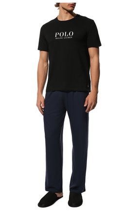 Мужская хлопковая футболка POLO RALPH LAUREN черного цвета, арт. 714862615 | Фото 2 (Длина (для топов): Стандартные; Рукава: Короткие; Материал внешний: Хлопок)