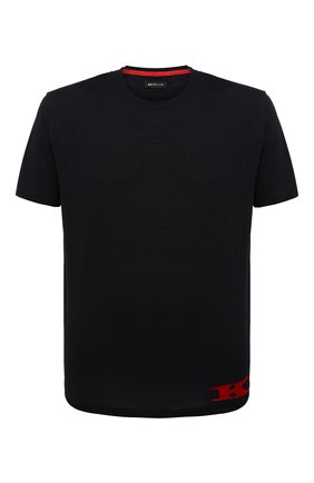 Мужская хлопковая футболка KITON черного цвета, арт. UK1269 | Фото 1 (Длина (для топов): Стандартные; Рукава: Короткие; Материал внешний: Хлопок; Принт: С принтом; Стили: Кэжуэл)
