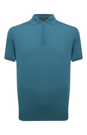 Мужское шерстяное поло LORO PIANA бирюзового цвета по цене 99250 руб., арт. FAI6633 | Фото 1 Мужское шерстяное поло LORO PIANA бирюзового цвета, арт. FAI6633 | Фото 1 (Материал внешний: Шерсть; Рукава: Короткие; Длина (для топов): Стандартные; Застежка: Молния; Кросс-КТ: Трикотаж; Стили: Кэжуэл)