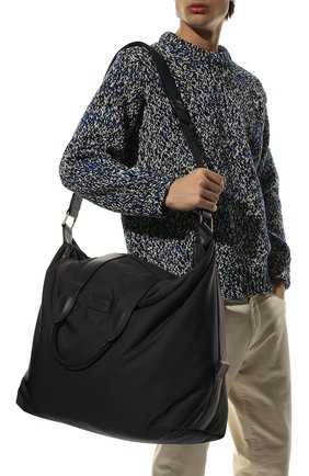 Мужская текстильная спортивная сумка ERMENEGILDO ZEGNA темно-синего цвета, арт. C1779Y-LHGRT | Фото 2 (Размер: large; Ремень/цепочка: На ремешке; Материал: Текстиль, Натуральная кожа)