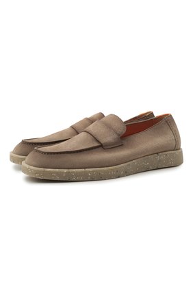 Мужские замшевые лоферы SANTONI бежевого цвета по цене 59050 руб., арт. MGMG18035SAGSRVRE82 | Фото 1 Мужские замшевые лоферы SANTONI бежевого цвета, арт. MGMG18035SAGSRVRE82 | Фото 1 (Материал внешний: Кожа, Замша; Материал внутренний: Натуральная кожа; Стили: Кэжуэл; Длина стельки: 27,6, 28, 24,7, 25,1, 25,5, 25,9, 26,4, 26,8, 27,2)