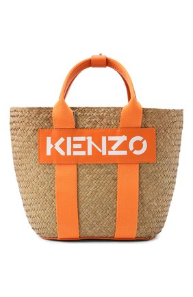 Женская сумка kenzokaba small KENZO оранжевого цвета, арт. FC52SA950B09 | Фото 1 (Материал: Растительное волокно; Размер: small; Ремень/цепочка: На ремешке)