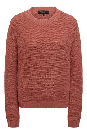 Женский пуловер изо льна и шелка LORO PIANA розового цвета по цене 169500 руб., арт. FAM1773 | Фото 1