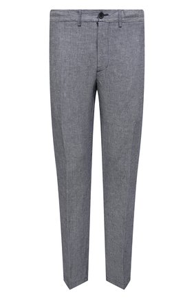Мужские льняные брюки 120% LINO серого цвета, арт. V0M29CI/F111/100 | Фото 1 (Длина (брюки, джинсы): Стандартные; Материал внешний: Лен; Случай: Повседневный; Силуэт М (брюки): Чиносы; Стили: Кэжуэл)
