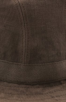 Мужская льняная панама ISABEL BENENATO коричневого цвета, арт. UA12S22 | Фото 4 (Материал: Текстиль, Лен)
