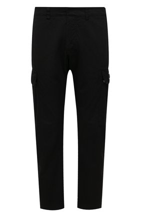 Мужские хлопковые брюки-карго ICEBERG черного цвета, арт. 22E I1P0/B180/0075 | Фото 1 (Материал внешний: Хлопок; Длина (брюки, джинсы): Стандартные; Случай: Повседневный; Силуэт М (брюки): Карго; Стили: Кэжуэл)
