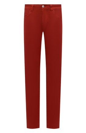 Мужские брюки изо льна и хлопка LORO PIANA красного цвета, арт. FAI1646 | Фото 1 (Материал внешний: Лен, Хлопок; Длина (брюки, джинсы): Стандартные; Случай: Повседневный; Стили: Кэжуэл)