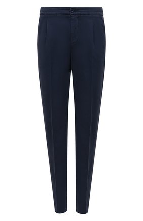 Мужские брюки из хлопка и льна LORO PIANA синего цвета, арт. FAM0810 | Фото 1 (Материал внешний: Хлопок; Длина (брюки, джинсы): Стандартные; Случай: Повседневный; Силуэт М (брюки): Чиносы; Стили: Кэжуэл)