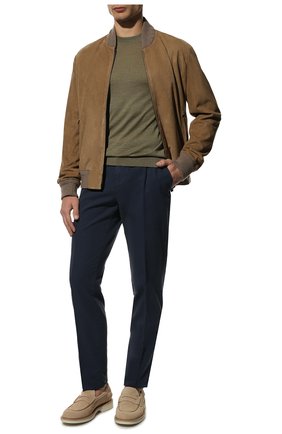 Мужские брюки из хлопка и льна LORO PIANA синего цвета, арт. FAM0810 | Фото 2 (Материал внешний: Хлопок; Длина (брюки, джинсы): Стандартные; Случай: Повседневный; Силуэт М (брюки): Чиносы; Стили: Кэжуэл)