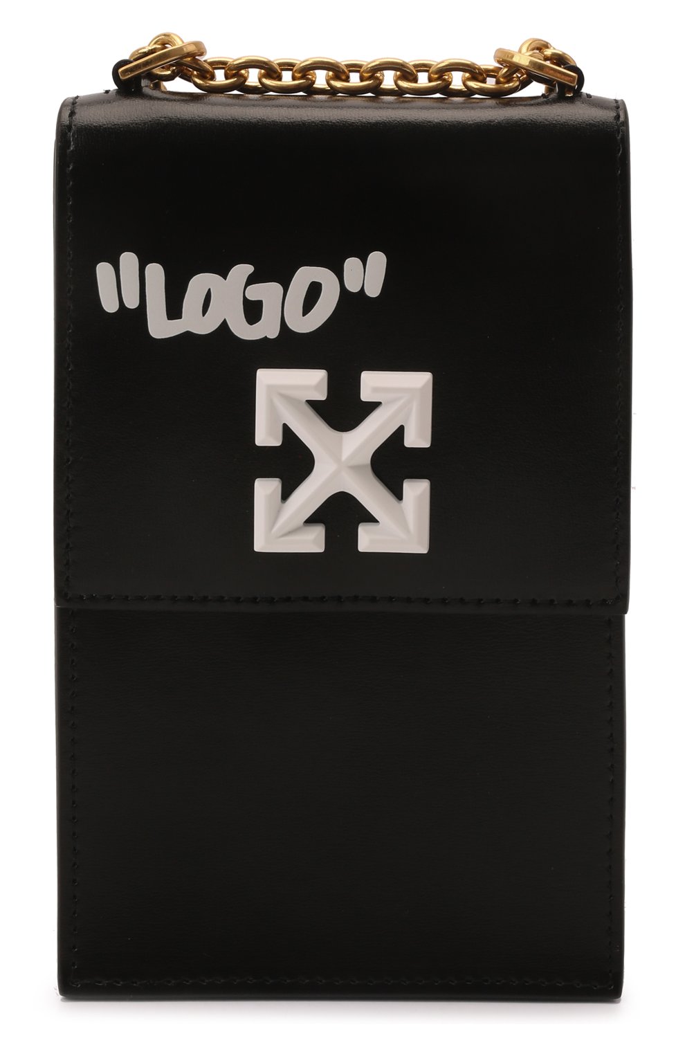 Кожаный чехол jitney для iphone OFF-WHITE черного цвета, арт. 0WNV006S22LEA001 | Фото 1 (Материал: Натуральная кожа)