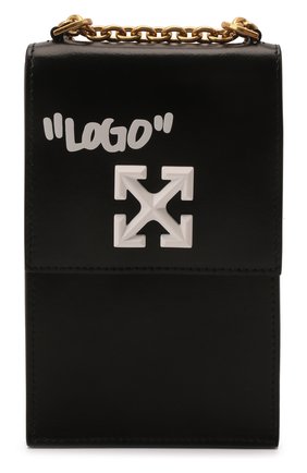 Кожаный чехол jitney для iphone OFF-WHITE черного цвета по цене 78800 руб., арт. 0WNV006S22LEA001 | Фото 1 Кожаный чехол jitney для iphone OFF-WHITE черного цвета, арт. 0WNV006S22LEA001 | Фото 1 (Материал: Натуральная кожа)