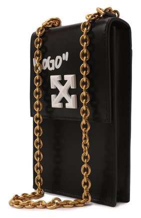 Кожаный чехол jitney для iphone OFF-WHITE черного цвета по цене 78800 руб., арт. 0WNV006S22LEA001 | Фото 4 Кожаный чехол jitney для iphone OFF-WHITE черного цвета, арт. 0WNV006S22LEA001 | Фото 4 (Материал: Натуральная кожа)