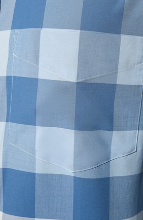 Мужская хлопковая рубашка BURBERRY голубого цвета, арт. 8050330 | Фото 5 (Манжеты: На пуговицах; Принт: Клетка, С принтом; Воротник: Кент; Рукава: Длинные; Случай: Повседневный; Длина (для топов): Стандартные; Материал внешний: Хлопок; Стили: Кэжуэл)