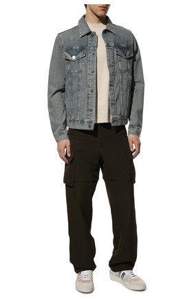 Мужская джинсовая куртка AG голубого цвета, арт. 4496HRD/B0ST/MX | Фото 2 (Рукава: Длинные; Материал внешний: Хлопок, Деним; Длина (верхняя одежда): Короткие; Кросс-КТ: Деним, Куртка; Стили: Кэжуэл)