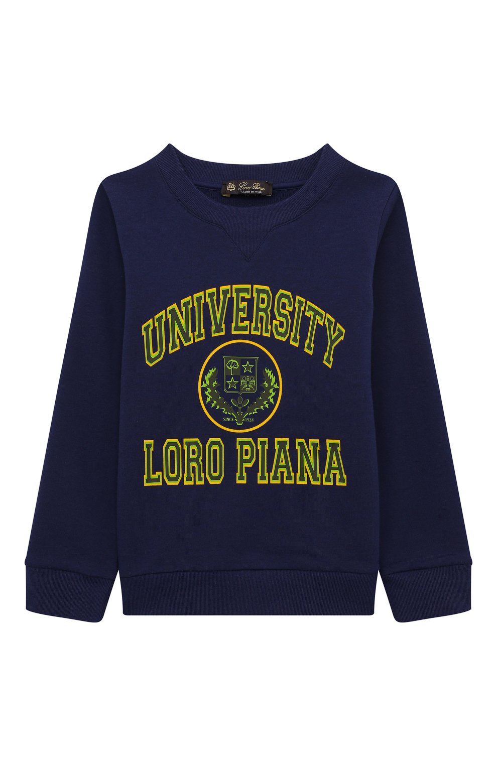 Мужского хлопковый свитшот LORO PIANA синего цвета, арт. FAM0183 | Фото 1 (Мальчики Кросс-КТ: Свитшот-одежда)