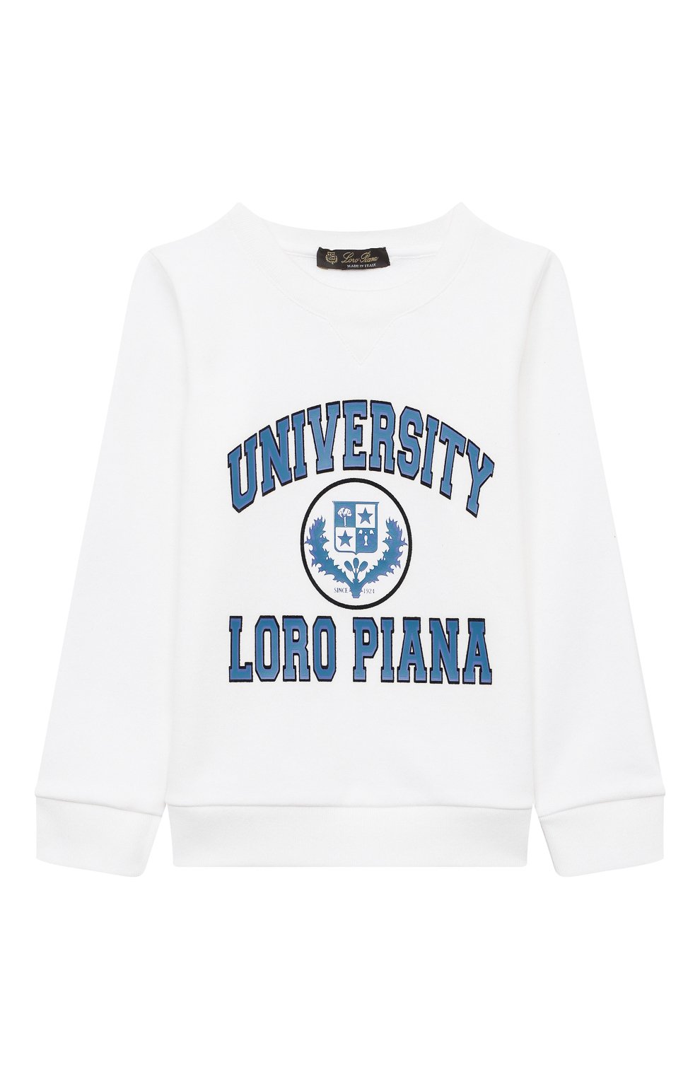 Мужского хлопковый свитшот LORO PIANA белого цвета, арт. FAM0183 | Фото 1 (Мальчики Кросс-КТ: Свитшот-одежда)