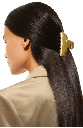 Женская заколка для волос ALEXANDRE DE PARIS хаки цвета, арт. ICCM-15571-03P22 K | Фото 2 (Материал: Пластик, Кристаллы)