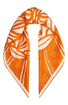 Женский шелковый платок rosone LORO PIANA оранжевого цвета, арт. FAM0841 | Фото 1 (Материал: Текстиль, Шелк)
