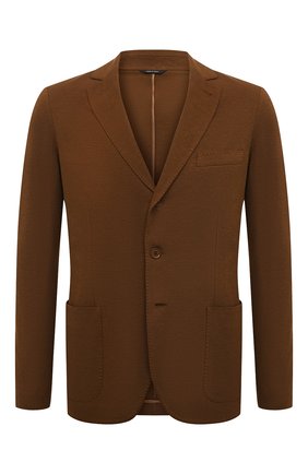 Мужской пиджак из хлопка и шелка LORO PIANA коричневого цвета по цене 194000 руб., арт. FAE8388 | Фото 1 Мужской пиджак из хлопка и шелка LORO PIANA коричневого цвета, арт. FAE8388 | Фото 1 (Рукава: Длинные; Материал внешний: Хлопок, Шелк; Длина (для топов): Стандартные; Случай: Повседневный; Пиджаки М: Приталенный; 1-2-бортные: Однобортные; Стили: Кэжуэл)