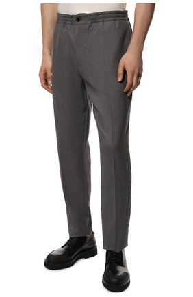 Мужские шерстяные брюки BERLUTI темно-серого цвета, арт. R22TCU72-003 | Фото 3 (Материал внешний: Шерсть; Длина (брюки, джинсы): Стандартные; Случай: Повседневный; Стили: Кэжуэл)