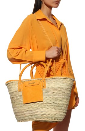 Женский сумка le panier soleil JACQUEMUS оранжевого цвета, арт. 221BA010-3020 | Фото 2 (Размер: medium; Материал: Растительное волокно)