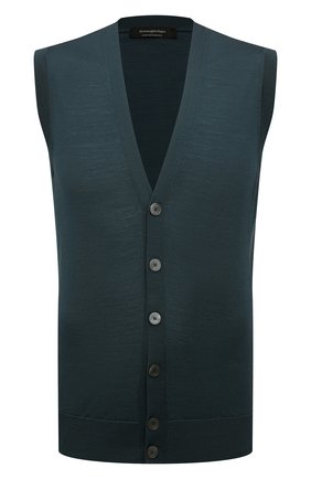 Мужской шерстяной жилет ERMENEGILDO ZEGNA бирюзового цвета по цене 73650 руб., арт. UZM00/158 | Фото 1 Мужской шерстяной жилет ERMENEGILDO ZEGNA бирюзового цвета, арт. UZM00/158 | Фото 1 (Материал внешний: Шерсть; Длина (верхняя одежда): Короткие; Мужское Кросс-КТ: Жилет-одежда; Стили: Кэжуэл)