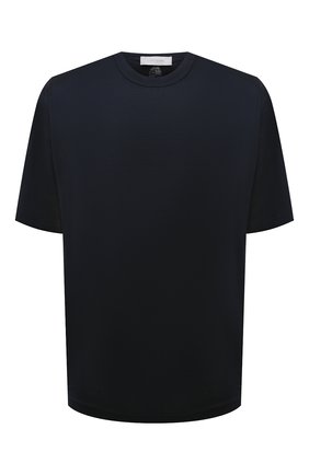 Мужская хлопковая футболка CORTIGIANI темно-синего цвета, арт. 316600/0000/60-70 | Фото 1 (Длина (для топов): Удлиненные; Рукава: Короткие; Материал внешний: Хлопок; Принт: Без принта; Стили: Кэжуэл; Big sizes: Big Sizes)