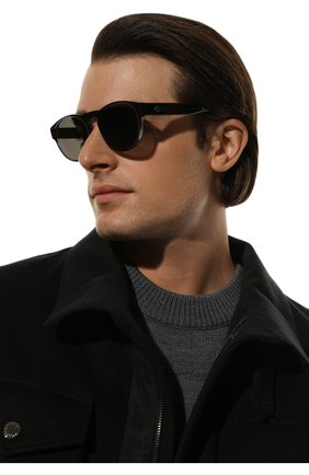 Мужские солнцезащитные очки MONCLER черного цвета, арт. ML 0209 01D 54 с/з очки | Фото 2 (Тип очков: С/з; Кросс-КТ: С/з-мужское; Оптика Гендер: оптика-мужское; Очки форма: Овальные)