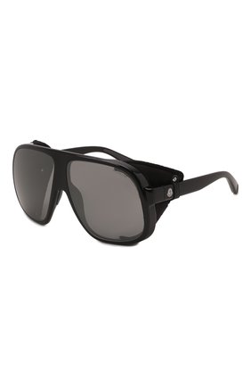 Мужские солнцезащитные очки MONCLER черного цвета, арт. ML 0206 05C 66 с/з очки | Фото 1 (Тип очков: С/з; Кросс-КТ: С/з-мужское; Оптика Гендер: оптика-мужское; Очки форма: Маска, Over-size)