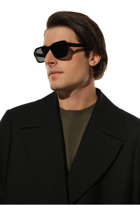 Мужские солнцезащитные очки MONCLER черного цвета, арт. ML 0204-P 01A 56 с/з очки | Фото 2 (Тип очков: С/з; Кросс-КТ: С/з-мужское; Оптика Гендер: оптика-мужское)