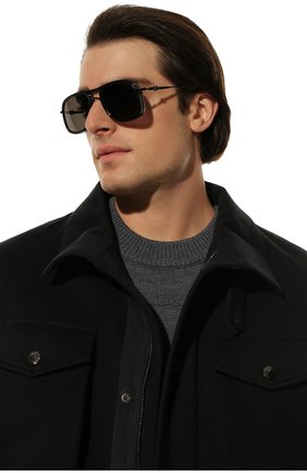 Мужские солнцезащитные очки MONCLER черного цвета, арт. ML 0223 01D 56 с/з очки | Фото 2 (Тип очков: С/з; Кросс-КТ: С/з-мужское; Оптика Гендер: оптика-мужское; Очки форма: Квадратные)