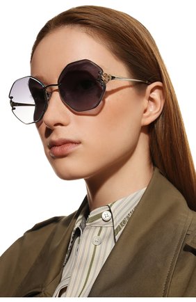 Женские солнцезащитные очки CHOPARD серого цвета, арт. F85S 300 | Фото 2 (Тип очков: С/з; Оптика Гендер: оптика-женское; Очки форма: Круглые)