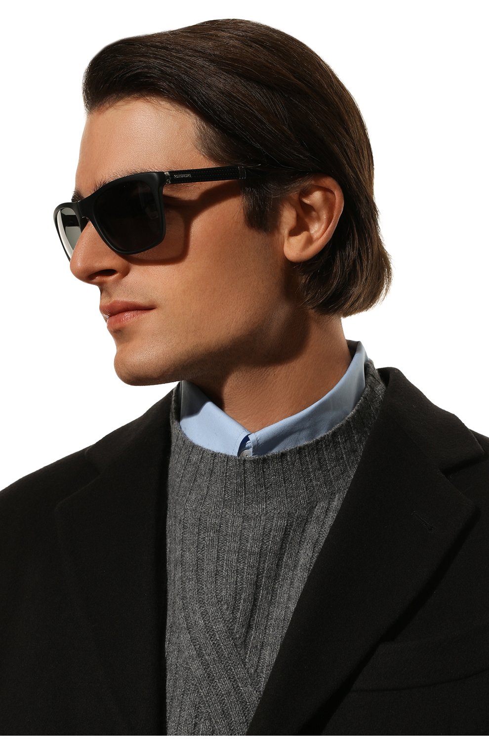 Мужские солнцезащитные очки CHOPARD черного цвета, арт. 135 U28P | Фото 2 (Кросс-КТ: С/з-мужское; Тип очков: С/з; Очки форма: Прямоугольные; Оптика Гендер: оптика-мужское)
