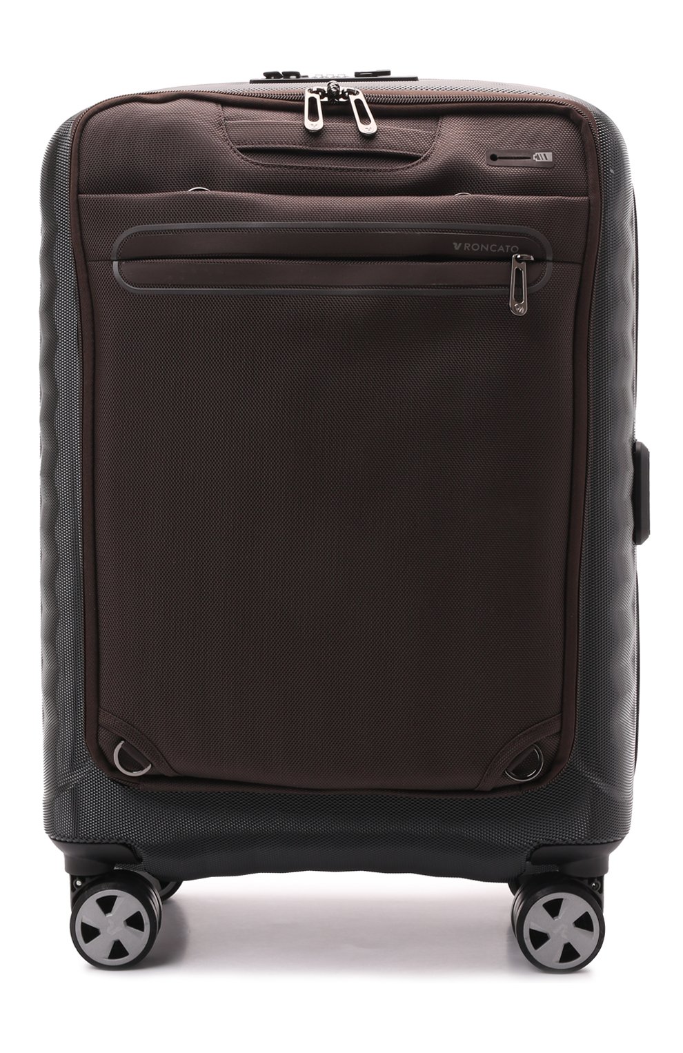 Женский дорожный чемодан double premium RONCATO коричневого цвета, арт. 51470401 | Фото 1 (Материал: Пластик; Ремень/цепочка: На ремешке; Размер: large; Ограничения доставки: oversized)