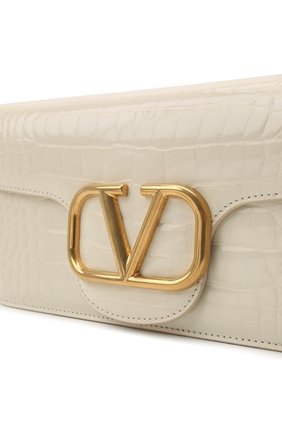 Женская сумка locò из кожи аллигатора VALENTINO кремвого цвета по цене 1820000 руб., арт. XW0B0K30/WEU/AMIS | Фото 3 Женская сумка locò из кожи аллигатора VALENTINO кремвого цвета, арт. XW0B0K30/WEU/AMIS | Фото 3 (Сумки-технические: Сумки через плечо; Материал: Экзотическая кожа; Размер: medium; Ремень/цепочка: На ремешке)